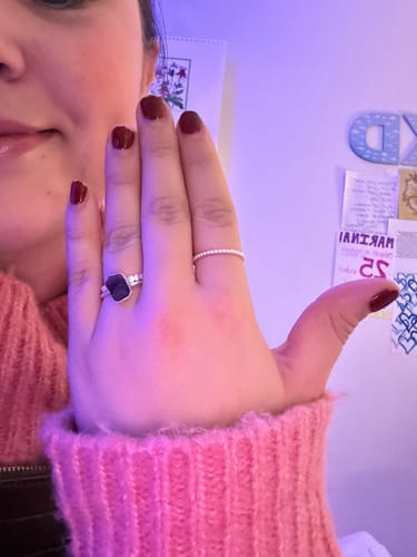 Customer photo review of Raw Amethyst Silver Stacking Ring Set
