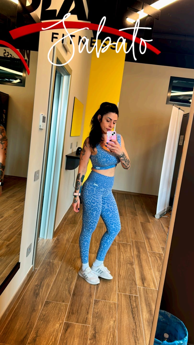 Customer photo review of Leggings Wild Essence BambùFIR Blu Sugar