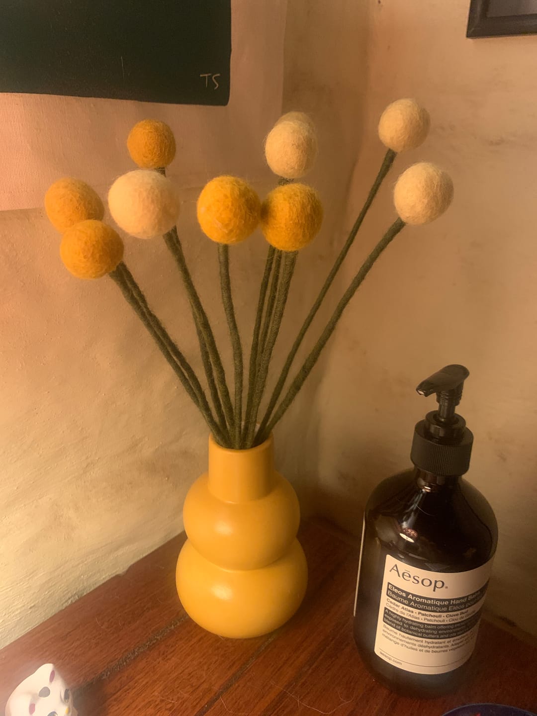Customer photo review of Felt Yellow Billy Buttons - Set of 5 Stems