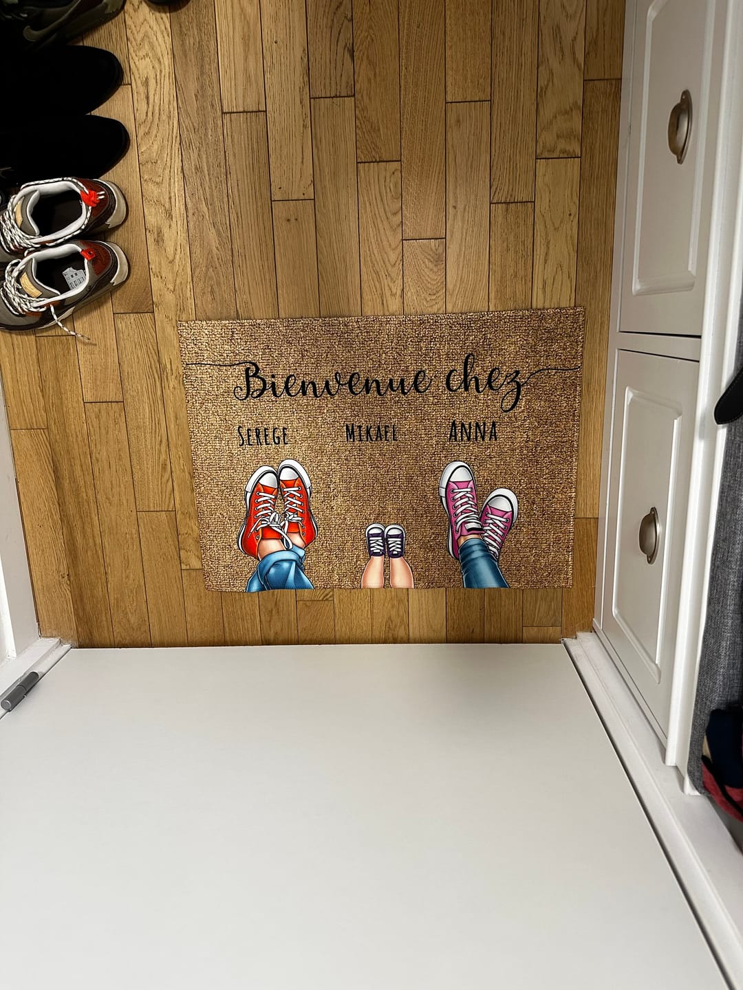 Customer photo review of Chaussures et pattes - Paillasson personnalisé