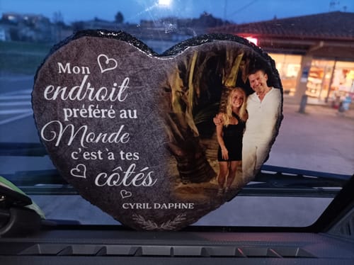 Customer photo review of À tes côtés - Cœur en ardoise pour couple