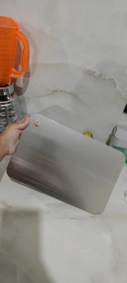 Customer photo review of Steel Chopping Board Set