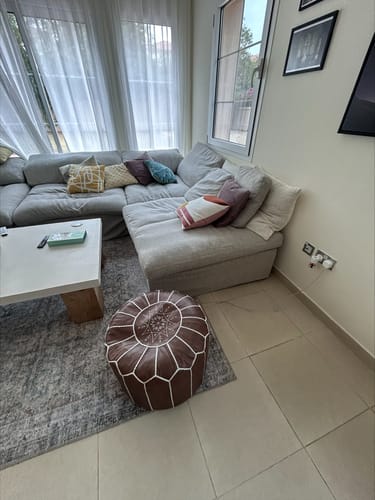 Customer photo review of Handmade Genuine Leather Moroccan Style Pouf Pouf Morocco-Brown