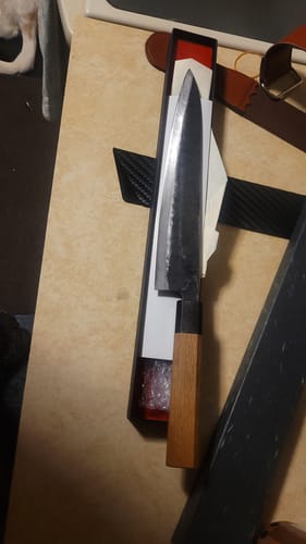Customer photo review of Akira-Saku Blue #2 Sujihiki 240mm (9.4")