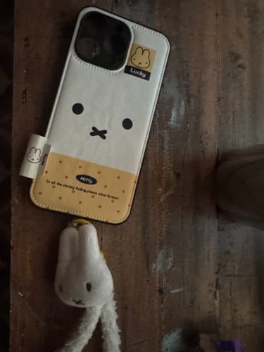 Customer photo review of Lucky Bunny Fluff Case For iPhone With Bunny Charm