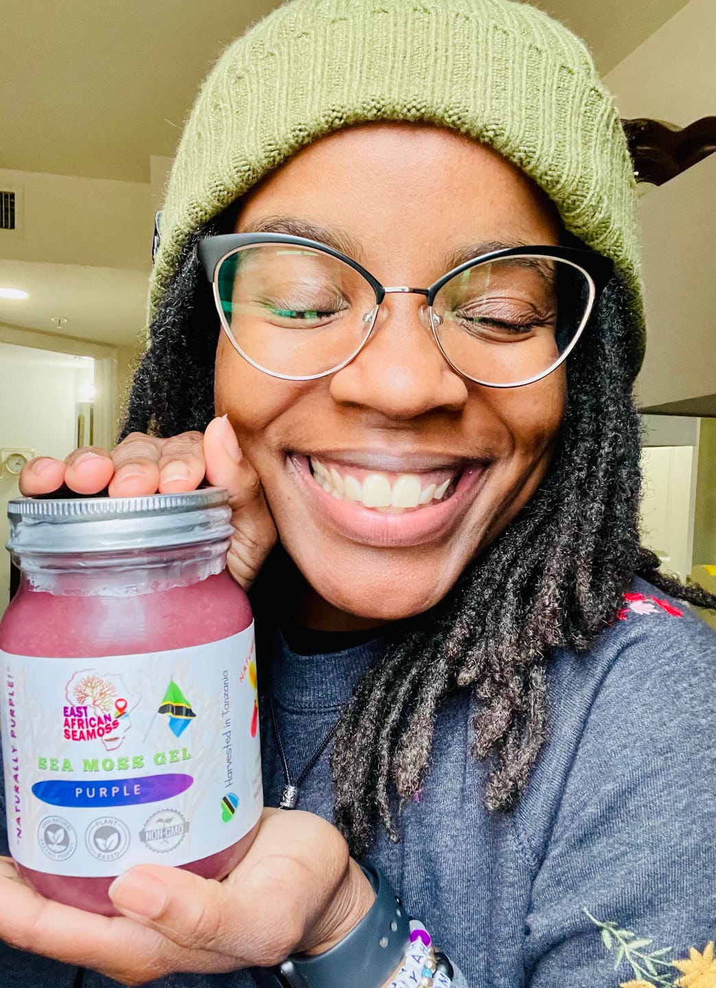 Customer photo review of PURPLE East African Sea Moss Gel (16oz jar)