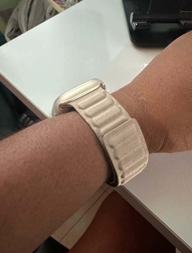 Customer photo review of Pebbled Woven Magnetic Band