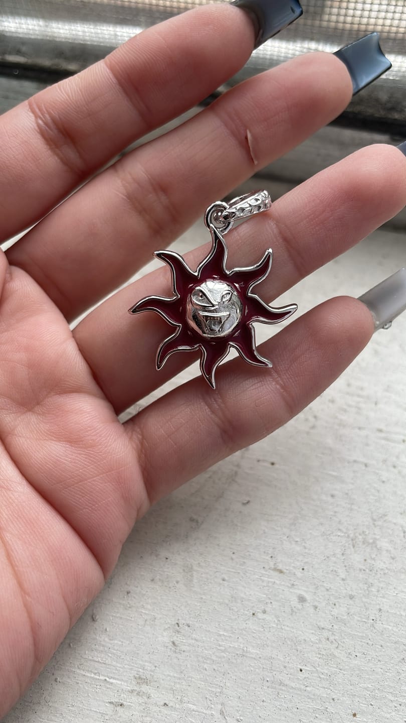 Customer photo review of SUNNY THE SOMBER SUN PENDANT