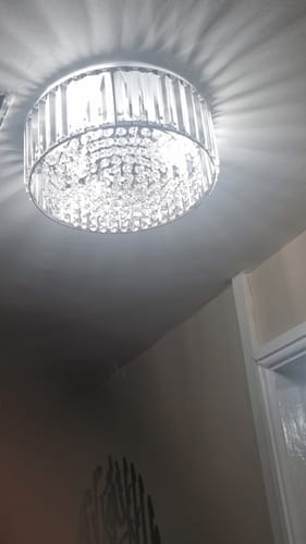 Customer photo review of 3-Light Crystal Flush Mount Ceiling Light