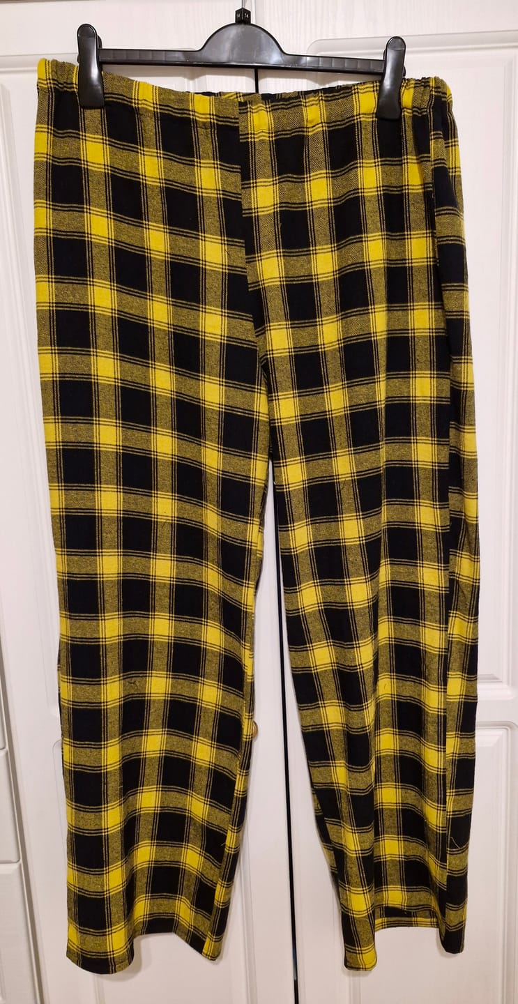Customer photo review of Mustard and Black Tartan Brushed Cotton Fabric