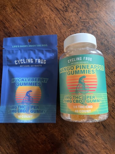 Customer photo review of Mango-Pineapple Gummies, 5mg THC + 25mg CBD