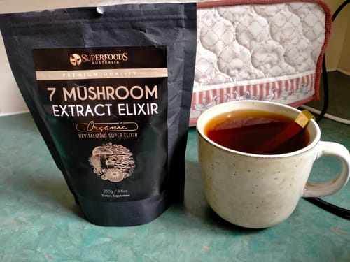 Customer photo review of Organic 7 Mushroom Extract - Chaga, Reishi, Cordyceps, Maitake, Shiitake, Lion's Mane, Turkey Tail