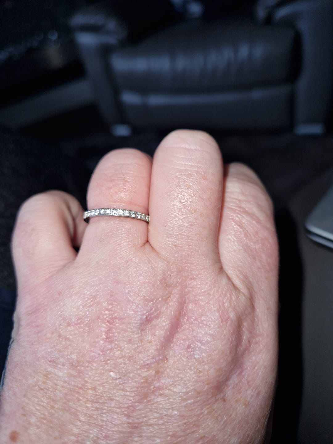 Customer photo review of White Gold 2mm Half Glitz Ring