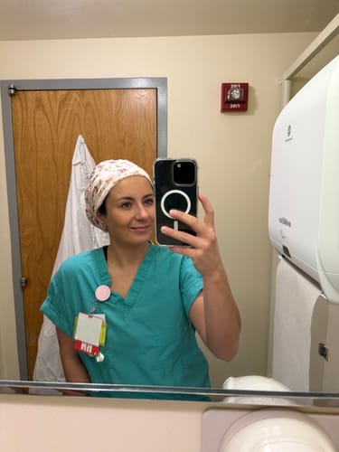 Customer photo review of Scrub Hat - Dog and Stars