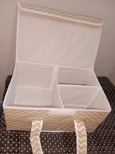 Customer photo review of Qoolish Diaper storage caddy Organizers with Lid! (Available in 4 colors)