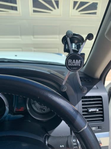 Customer photo review of RAM Twist-Lock Suction Cup Mount with Universal X-Grip Phone/Phablet Cradle (RAM-B-166-UN10U)