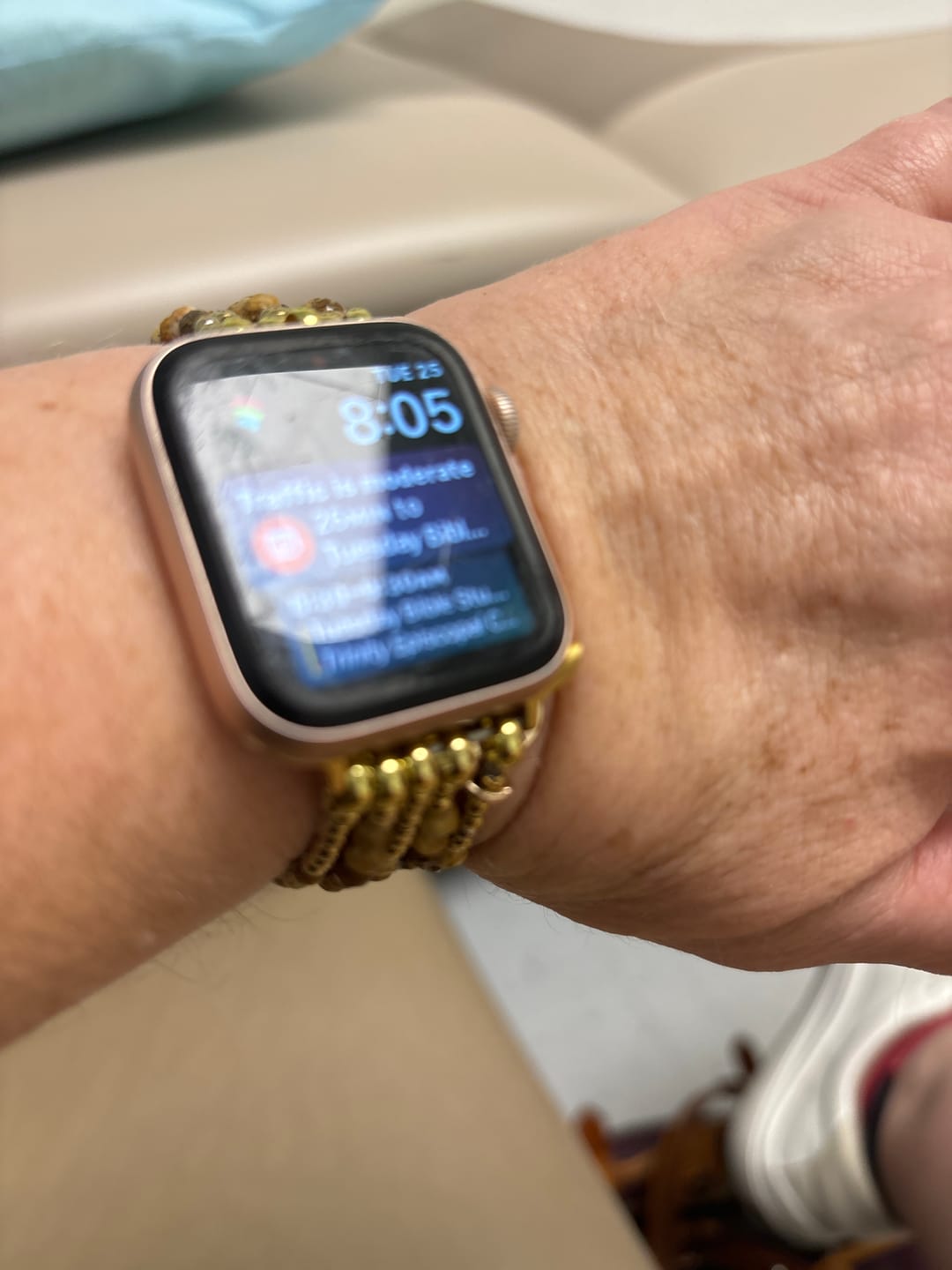 Customer photo review of Golden Earth Jasper Stretch Apple Watch Strap