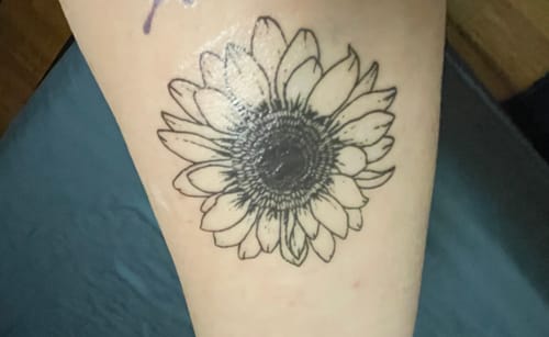 Customer photo review of Sunflower Tattoo