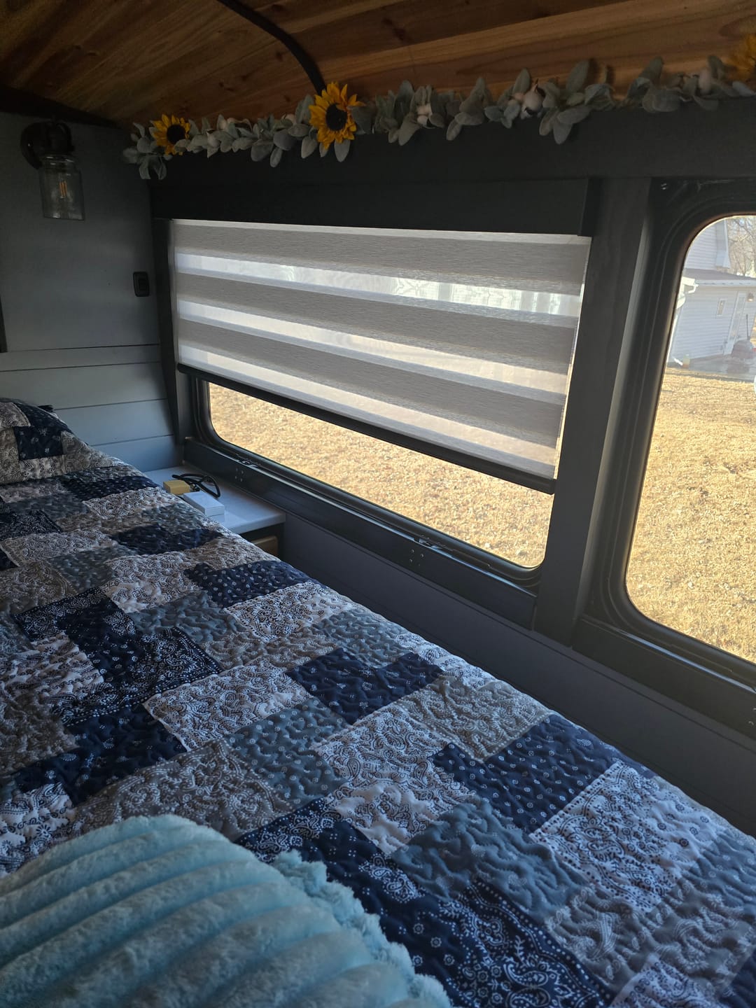 Customer photo review of SmartWings Motorized Zebra Shades 60% Blackout Translucent 75mm Eloise