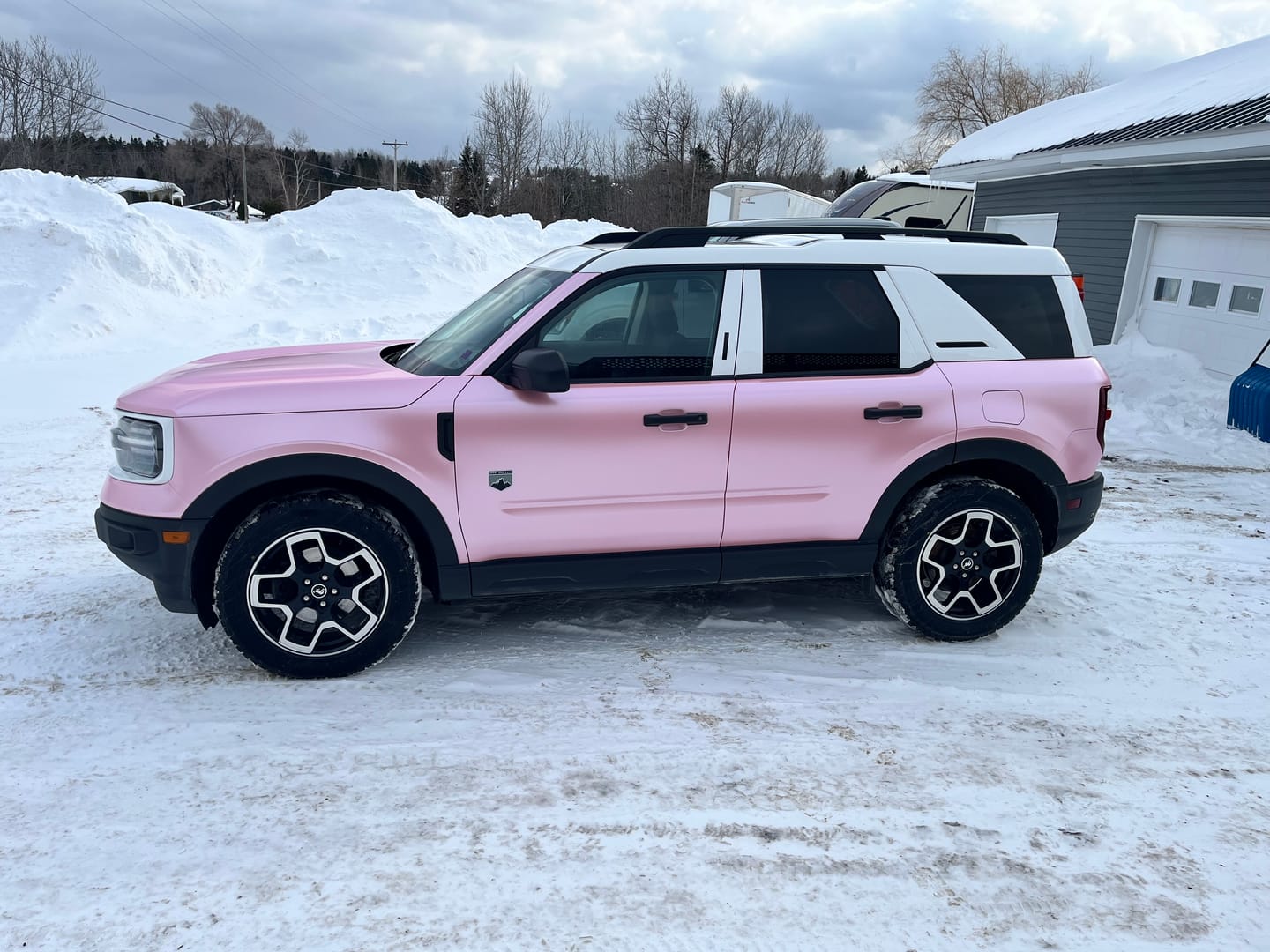 Customer photo review of Matte Metallic Pearl Baby Pink Vinyl Wrap