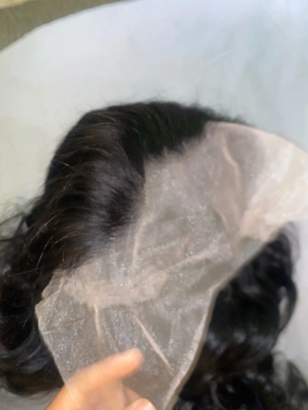 Customer photo review of Remy Human Hair Body Wave Lace Front Wig 30 to 40 Inch — Deep Black | KIMLUD