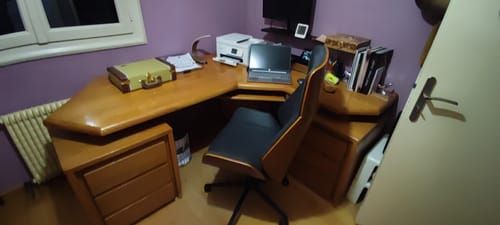 Customer photo review of VICTORIA - Chaise de bureau en bois et simili noir