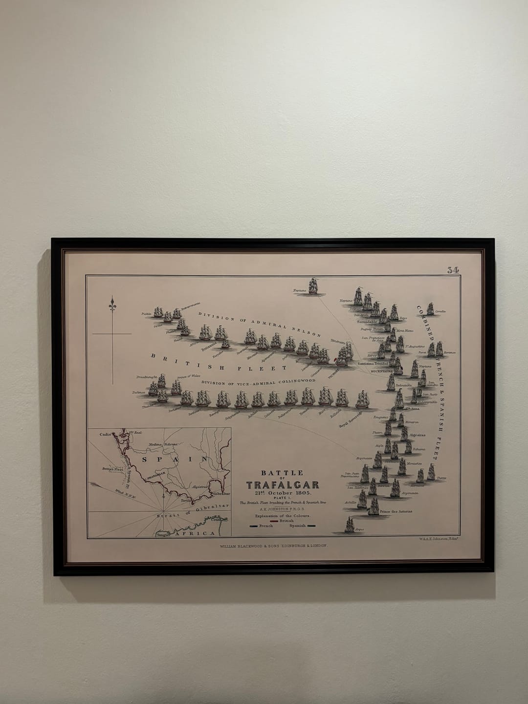 Customer photo review of Battle of Trafalgar: The British Fleet breaking the French and Spanish line by AK Johnston, 1852