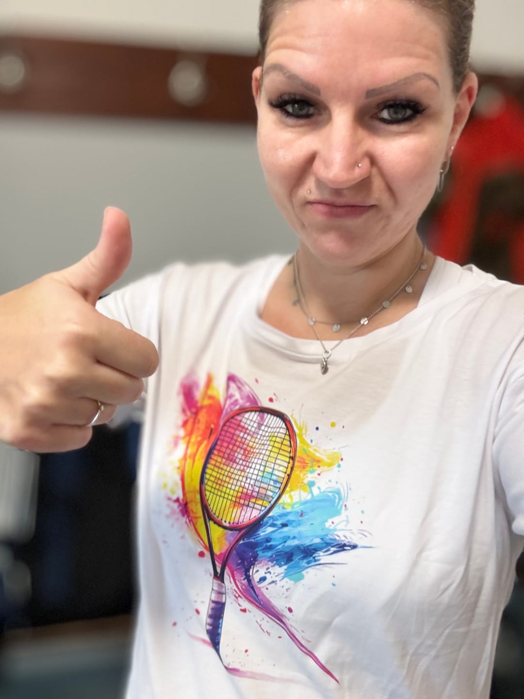 Customer photo review of Racket Artistry | Premium Damen T-Shirt