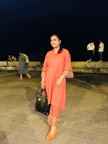 Customer photo review of TAMANNA RUST EMBROIDERED KURTA SET