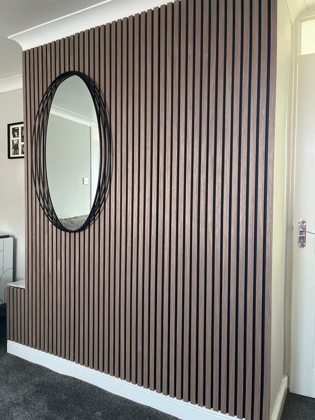 Customer photo review of Wooden Wall Panel | Walnut | Premium 3-sided Wood Veneer