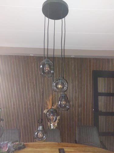 Customer photo review of Hanglamp Navi - 5-lichts - Chroom - Glas