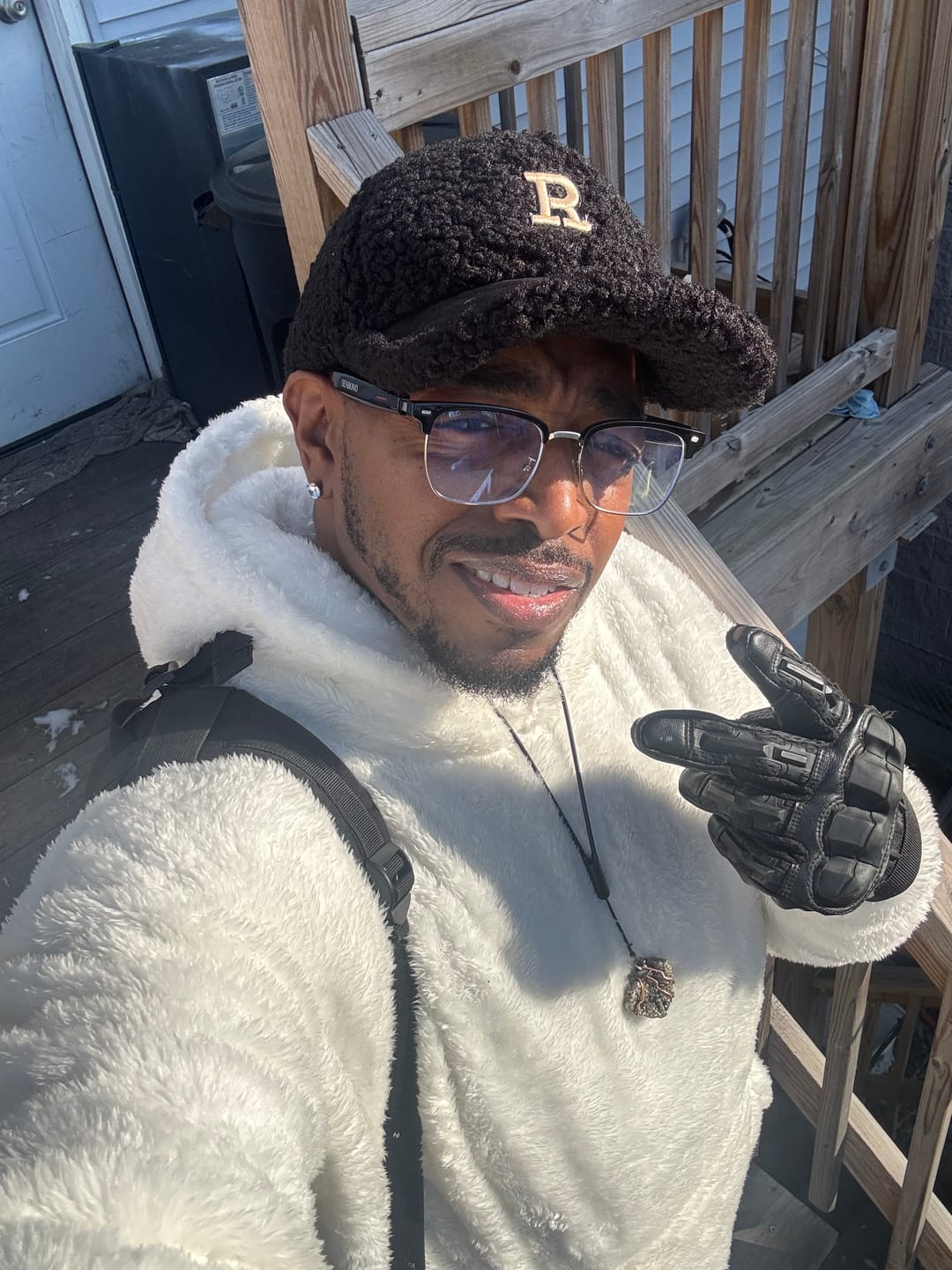 Customer photo review of Plush Winter Warm Letter Baseball Cap