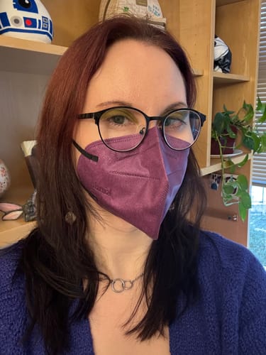 Customer photo review of KN95 Respirator Face Mask Cone Shape - Plum