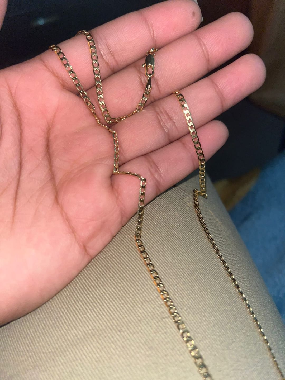 Customer photo review of Cadena Eslabón Plano en Oro laminado 18k Para Caballero