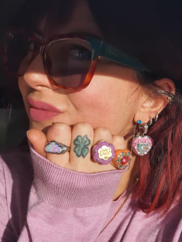 Customer photo review of Cosmic Girl Earrings Silver