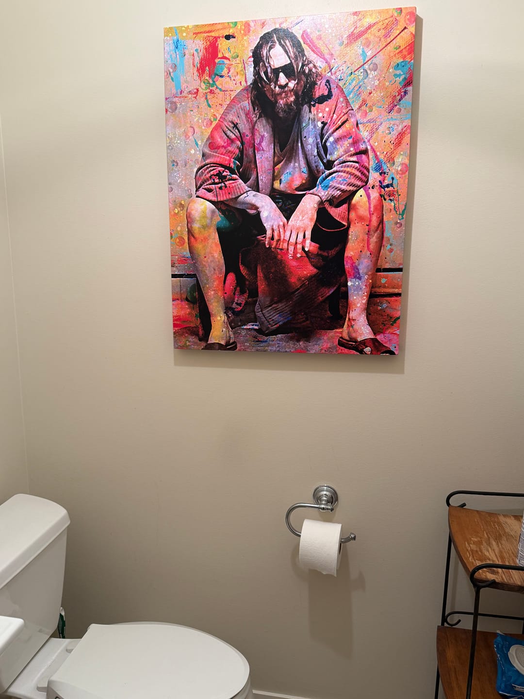 Customer photo review of Lebowski Toilet Colors Wall Art