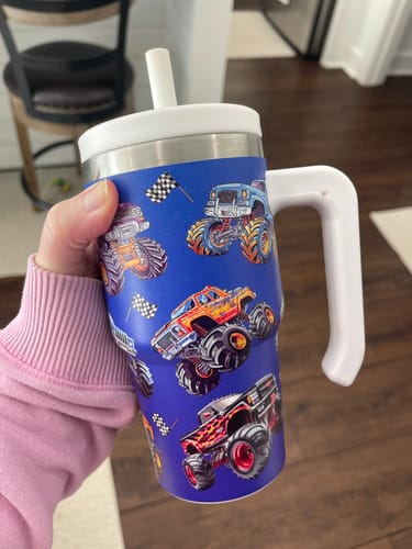 Customer photo review of Monster Truck Spill Proof Kids CREWCUP 20oz