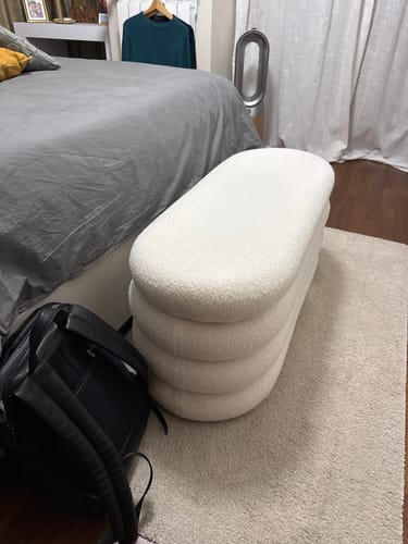 Customer photo review of UPPSALA - Banc avec rangement en bouclettes blanches