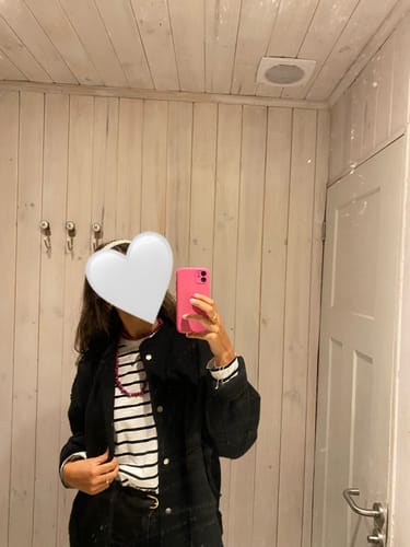 Customer photo review of CHAQUETA LARA negro - cuello Mao