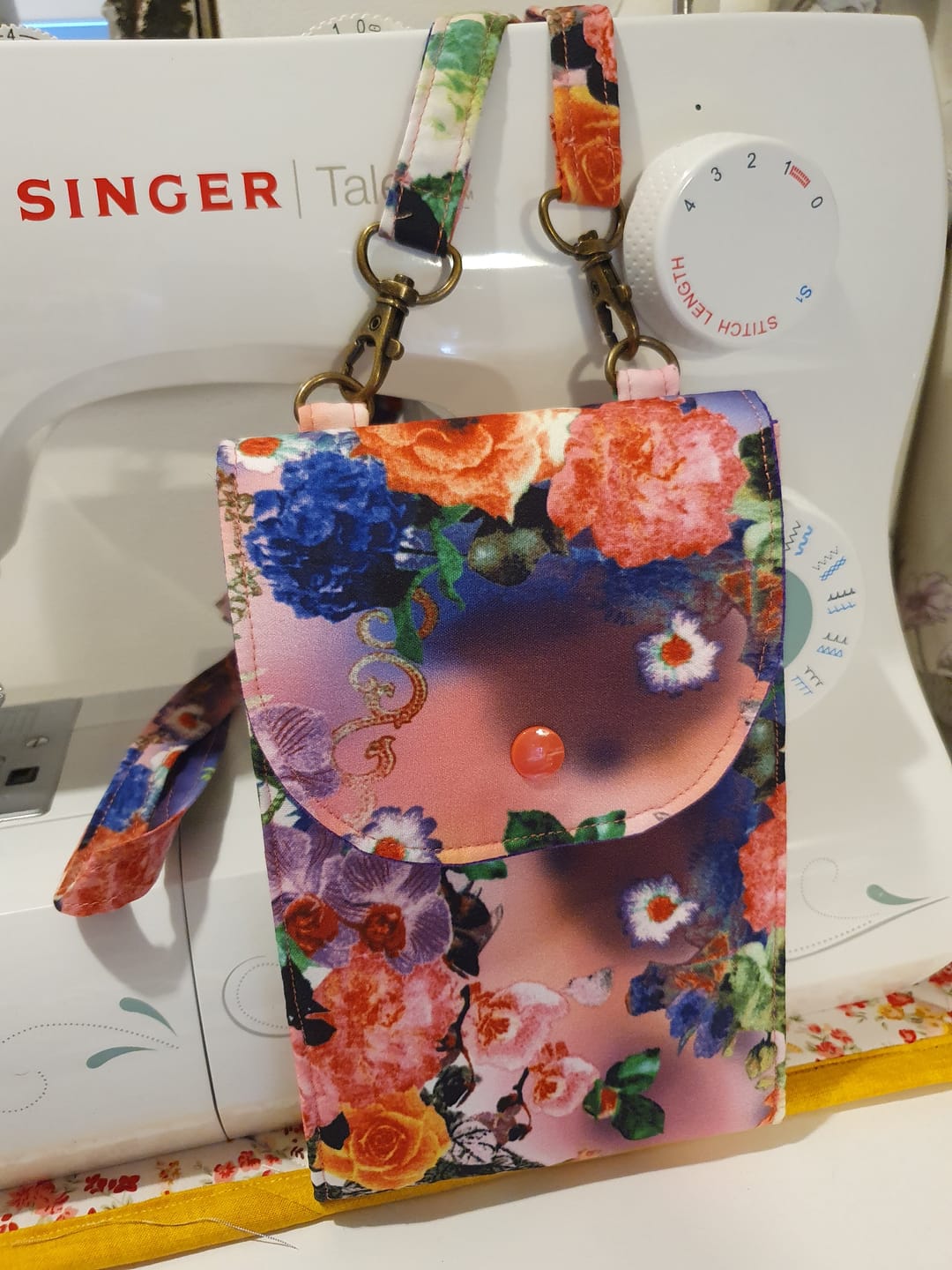 Customer photo review of Pink and Orange Floral Cotton-Touch Polyester Fabric