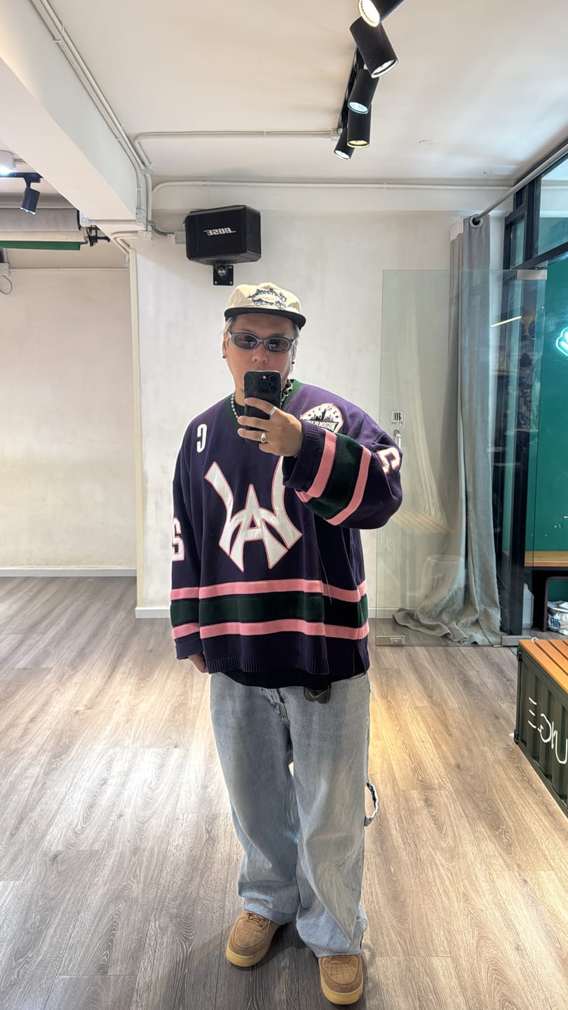Customer photo review of Knit Hockey Jersey - Purple