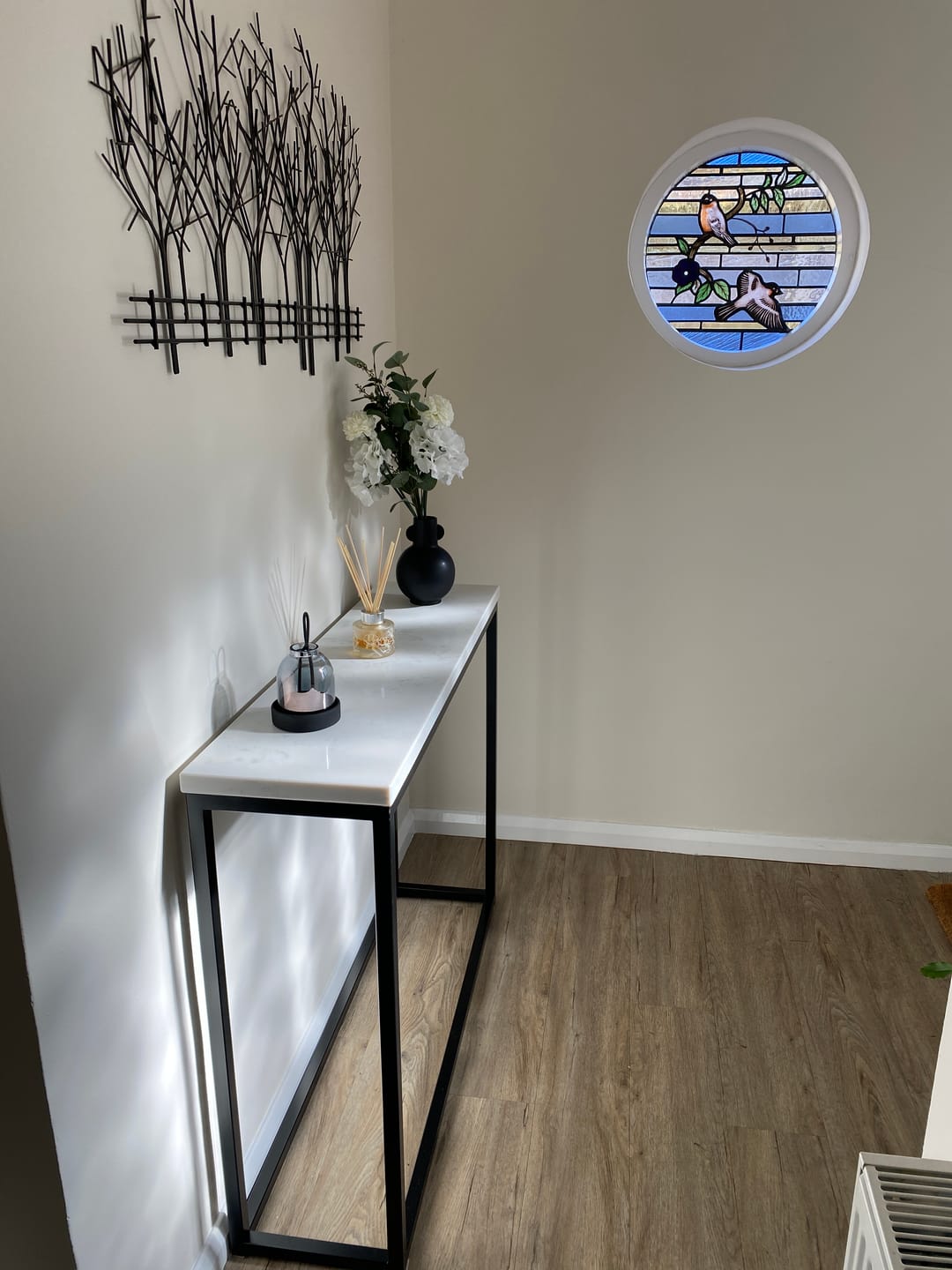 Customer photo review of Luna Marble Metal Console Table
