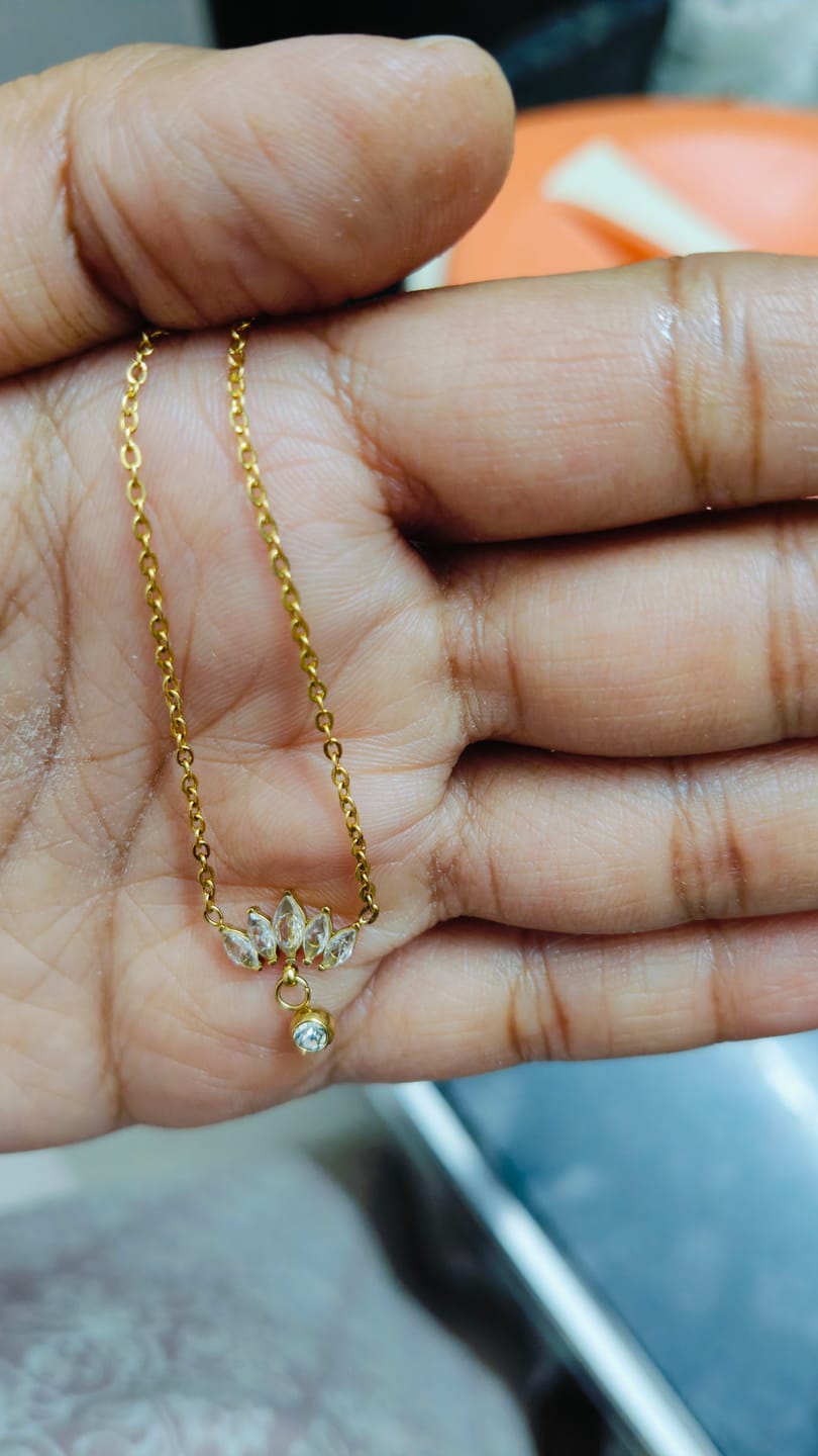 Customer photo review of Floral Fantasy Gold Necklace