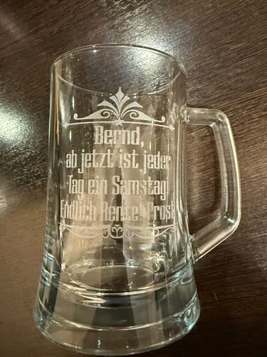 Kundenbewertung mit Foto zu Montana Bierkrug mit Gravur "Wunschname"