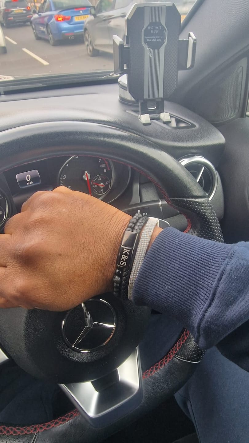 Customer photo review of Son/Soulmate Leather and Bead Bracelet - JWL Men's Bracelet