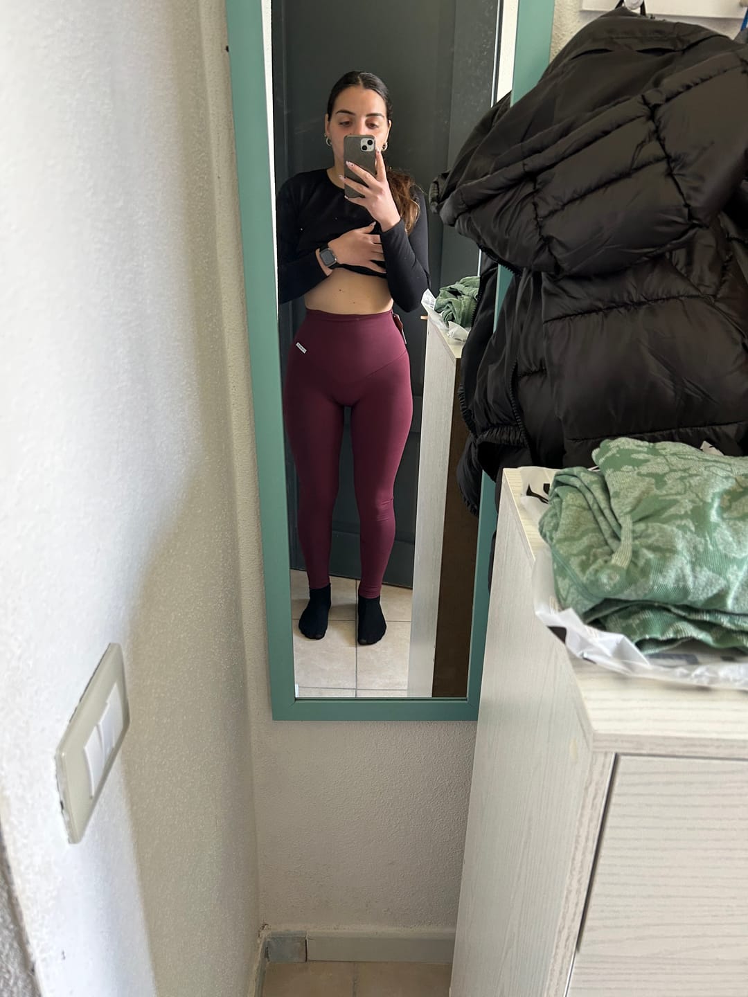 Customer photo review of Leggings Push up Gym Fashion Merlot