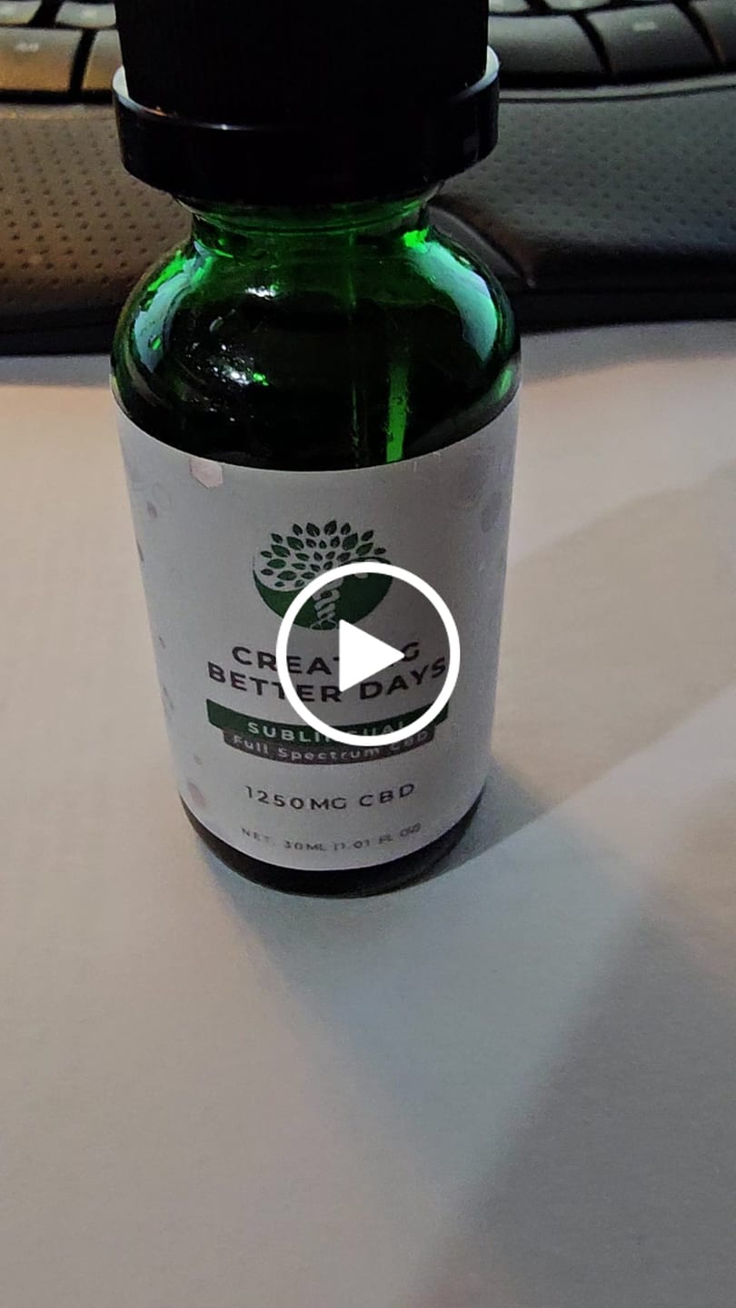 Customer video review of Full Spectrum CBD Sublingual Avocado Oil  1250 MG