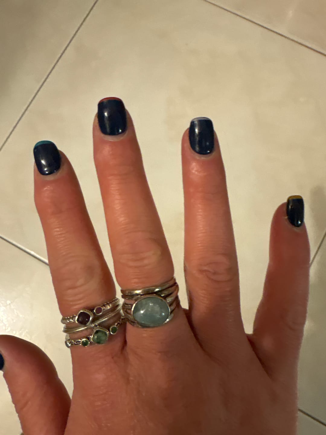 Customer photo review of Chunky Aquamarine Wrap Ring Sterling Silver