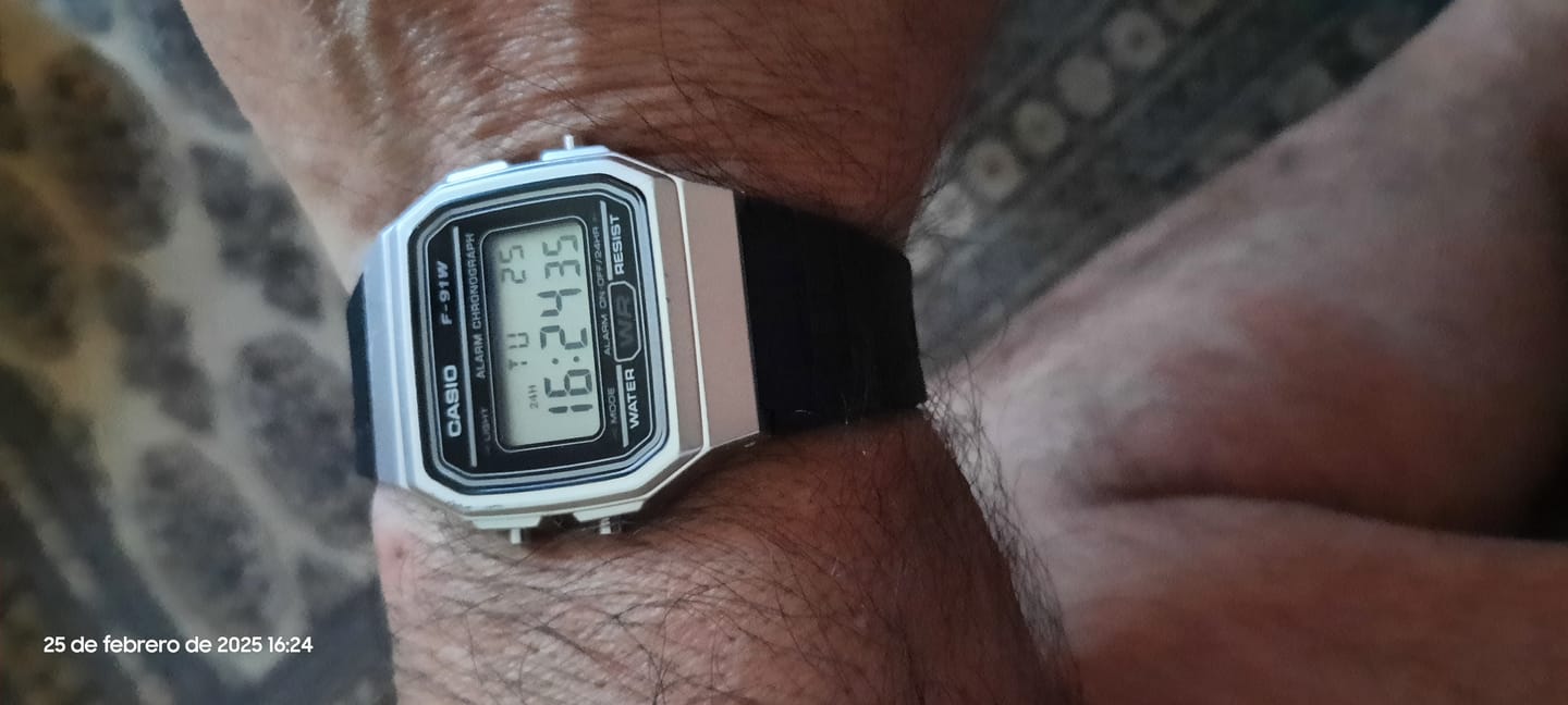 Customer photo review of Reloj Casio Vintage F-91WM-7ADF Plateado/Negro