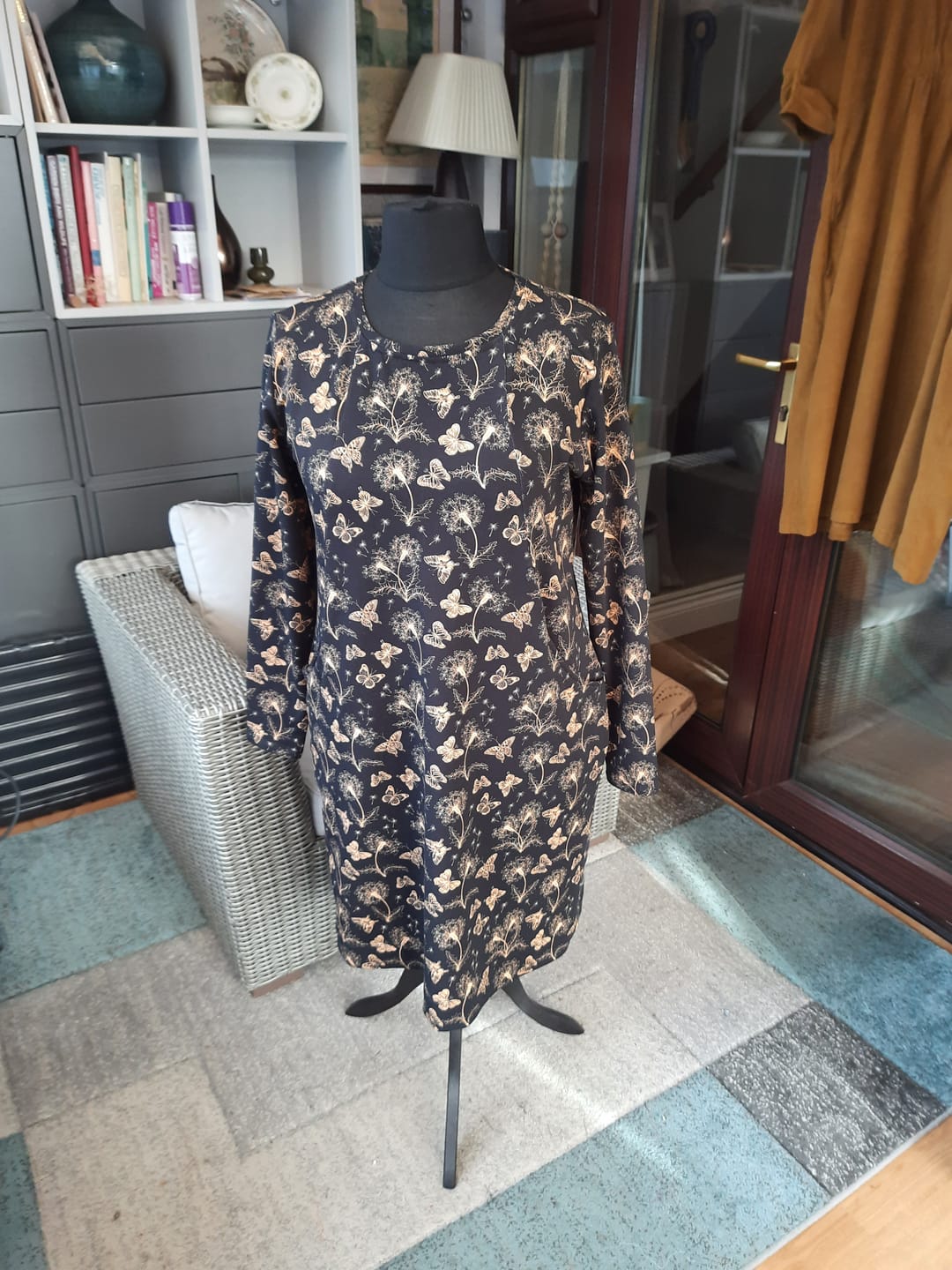Customer photo review of Gold Butterfly Floral French Terry Fabric